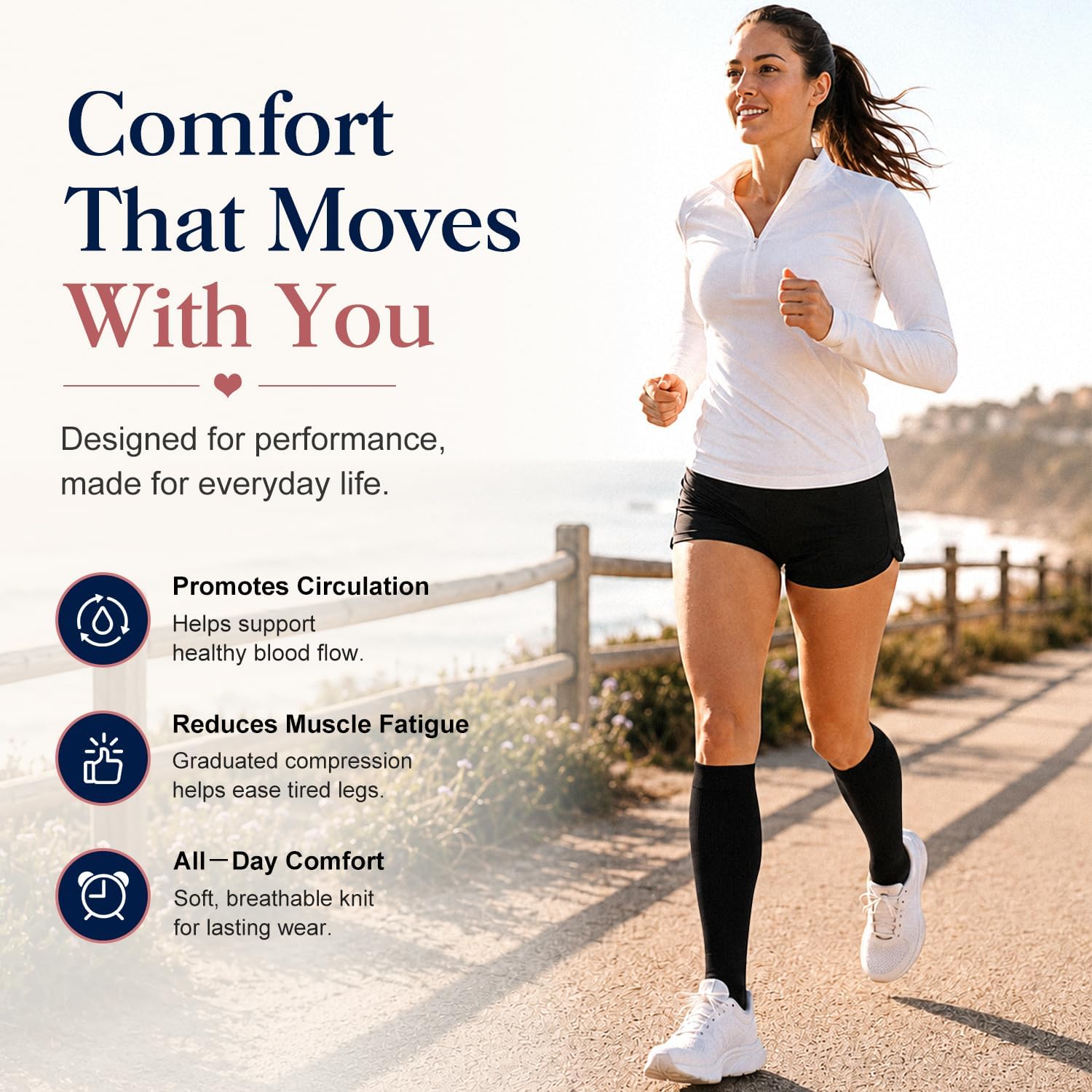 COOLOVER Copper Compression Socks for Women and Men(6 Pairs)-Best Support for Running, Athletic, Travel