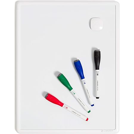 U Brands Contempo Magnetic 11” x 14” Dry Erase Board Bundle, 1 Board + 4 Markers + 1 Magnet