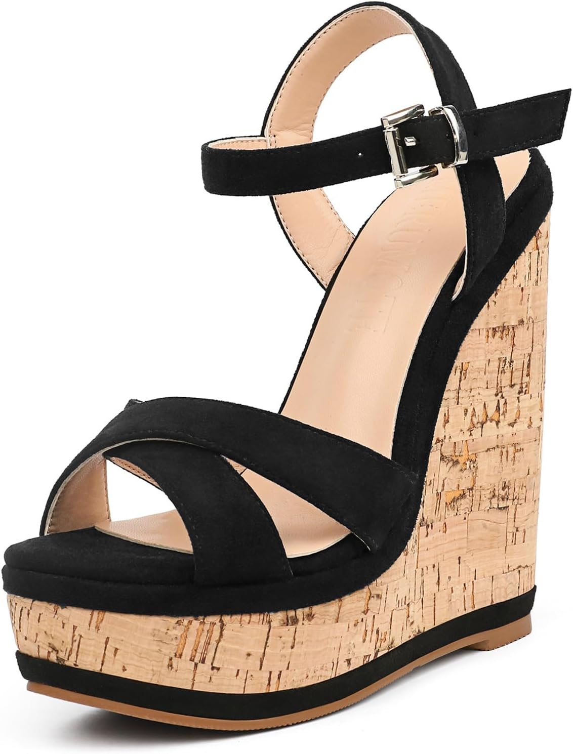 MERUMOTEWomen's Fashion Platform Wedge Sandals Heeled Buckle Shoes For Summer