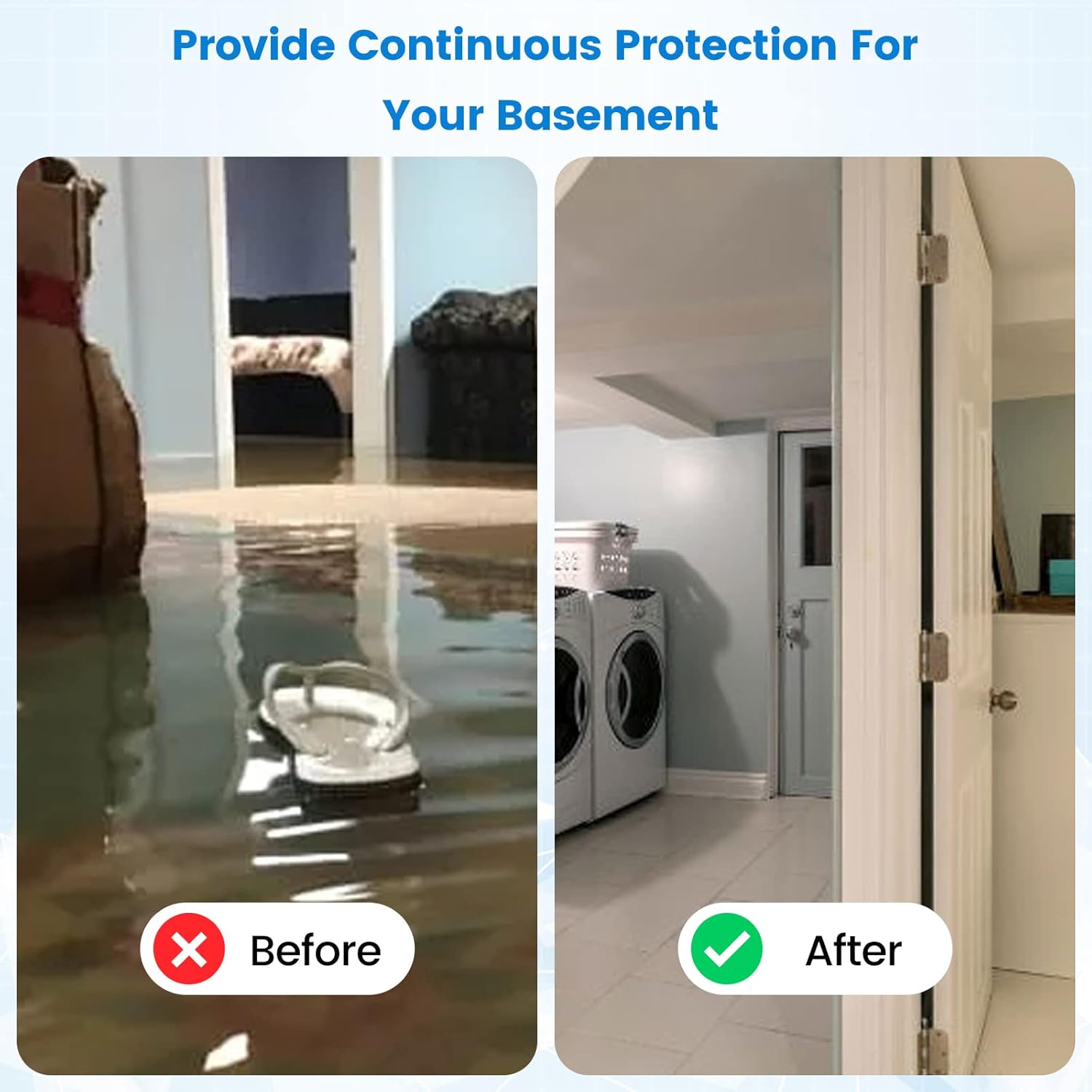 Briidea 1500W Sump Pump Battery Backup System - Auto Switches to Battery Inverter Power for Continuous Sump Pump Operation during Power Outages, Battery Not Include