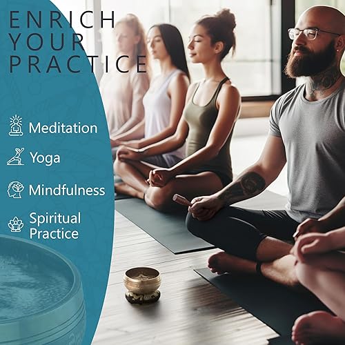 Miniatura 50 de Cuenco del Himalaya Silent Mind, hermosos diseños, Marrón