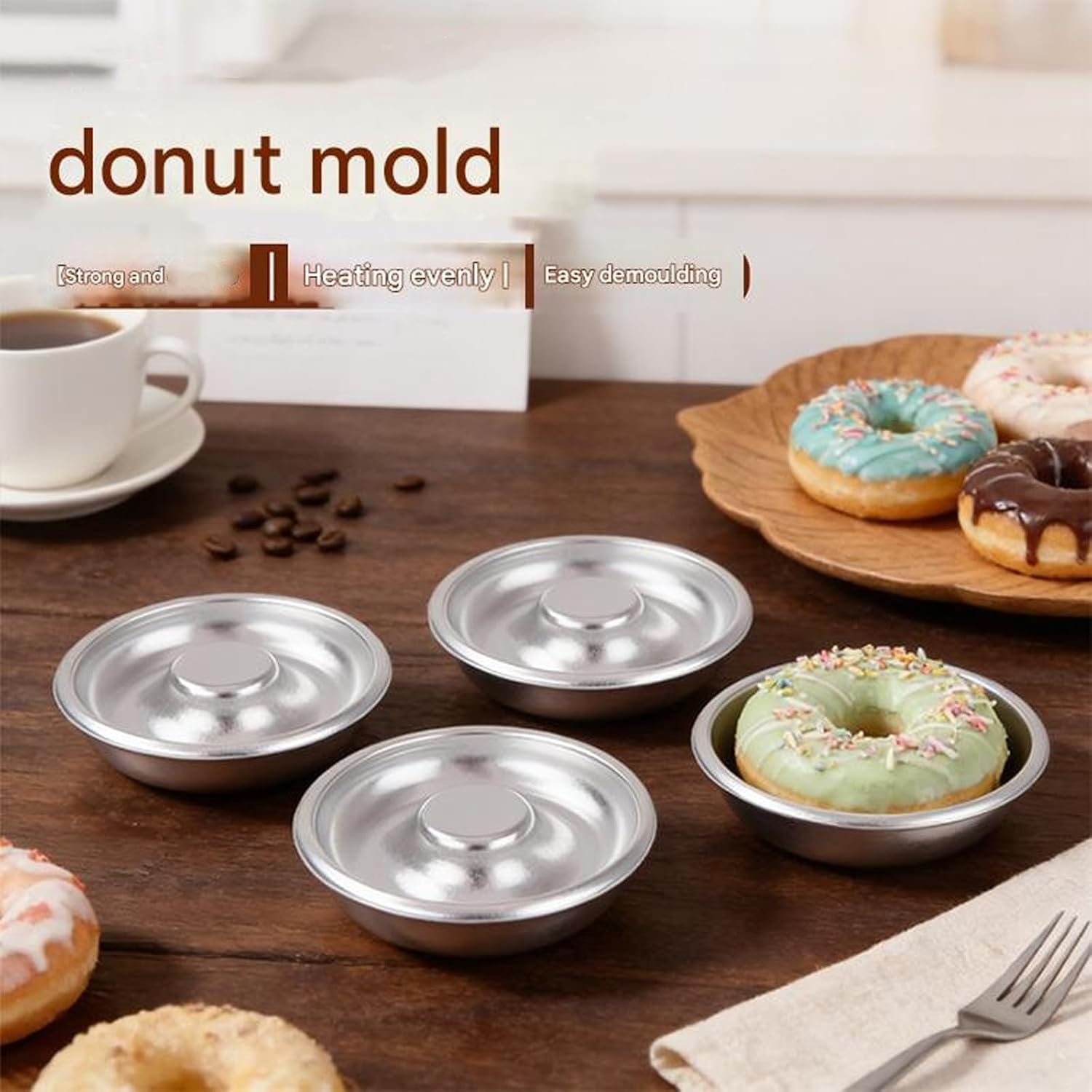 Individual Aluminum Doughnuts for Baking Pan with Hollow Center Perfect for Making Cakes Puddings and Jellies Cake Baking Tool