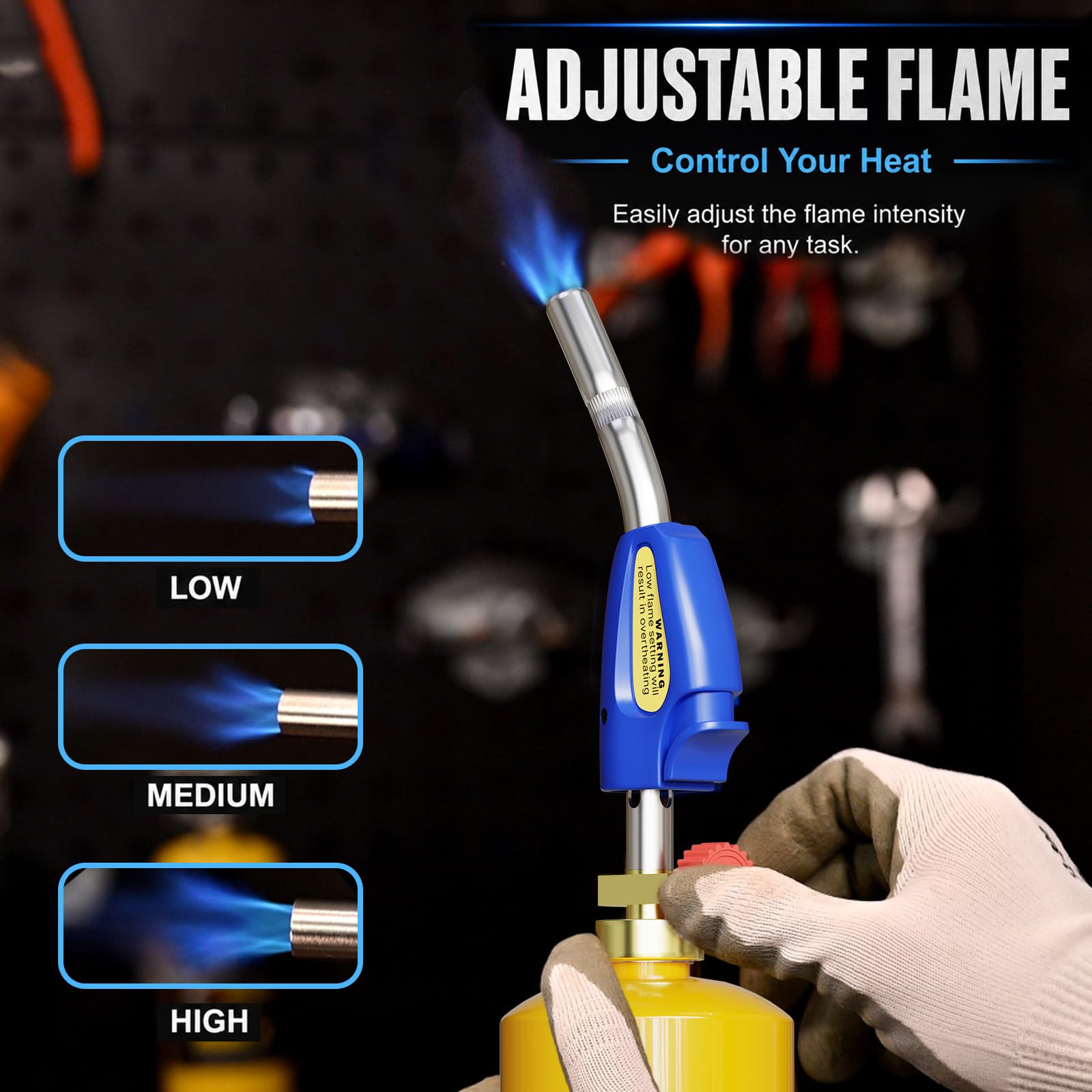Propane Torch - One-Touch Ignition & Adjustable Flame -2