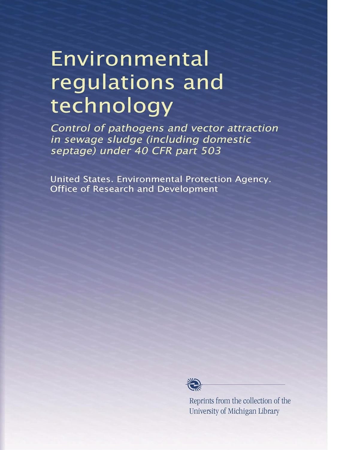 Environmental regulations and technology Control of