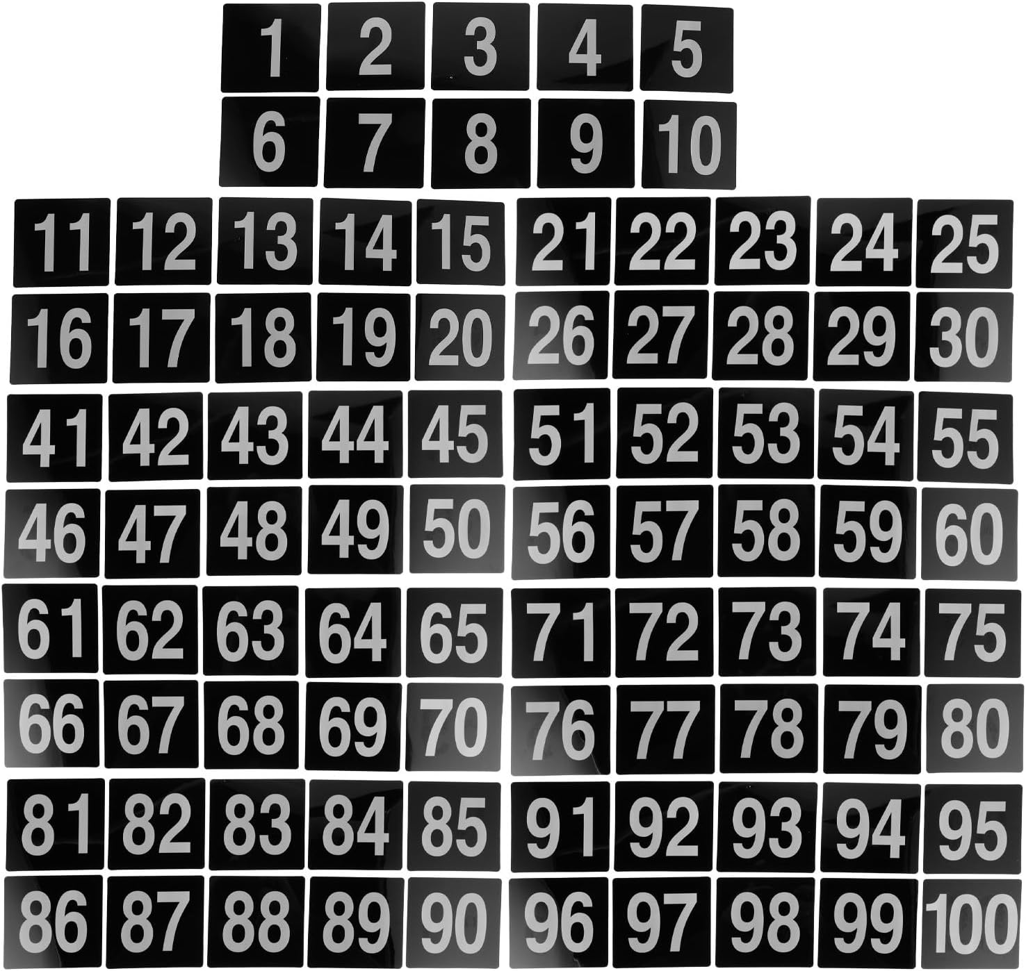 BETOOKY 100 Pcs Number Table Signs 1-100: Wedding Reception Tabletop Numbers - Dining Table Signs for Restaurant Event Party Seating Club