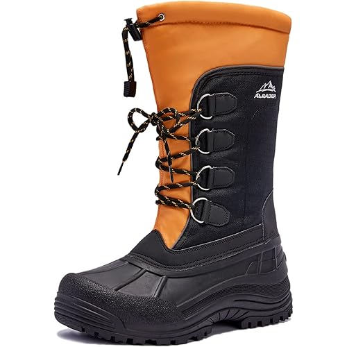 ALEADER Men's Winter Waterproof Insulated Shell Warm Inner Comfortable Outdoor Snow Boots