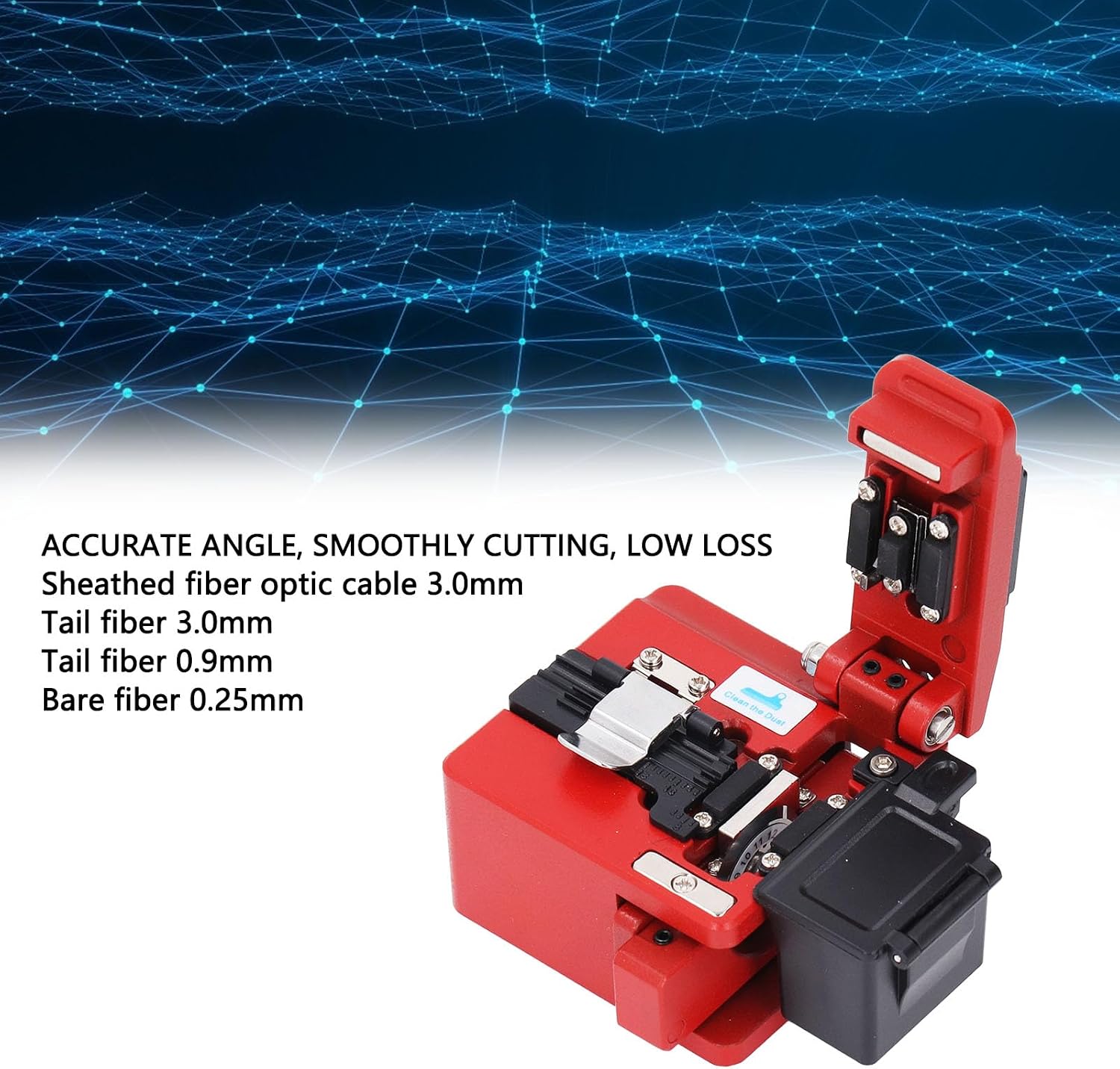 Fiber Cleaver, Tungsten Steel Blade, User Friendly, Automatic Blade Return, Three in One Fixture for Single Mode or Multi Mode Fibers, FTTH Optical Fiber Cutter, Cold Splicing Tool