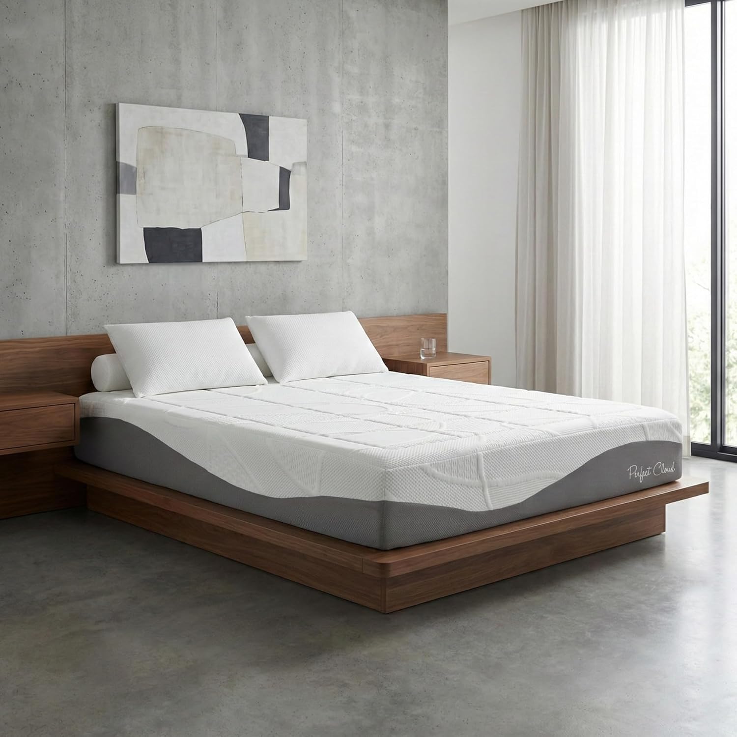 Perfect Cloud Made in The USA Elegance Plush Gel-Infused 12 inch Memory Foam Mattress - Pressure Relieving - Bed-in-a-Box (Full)