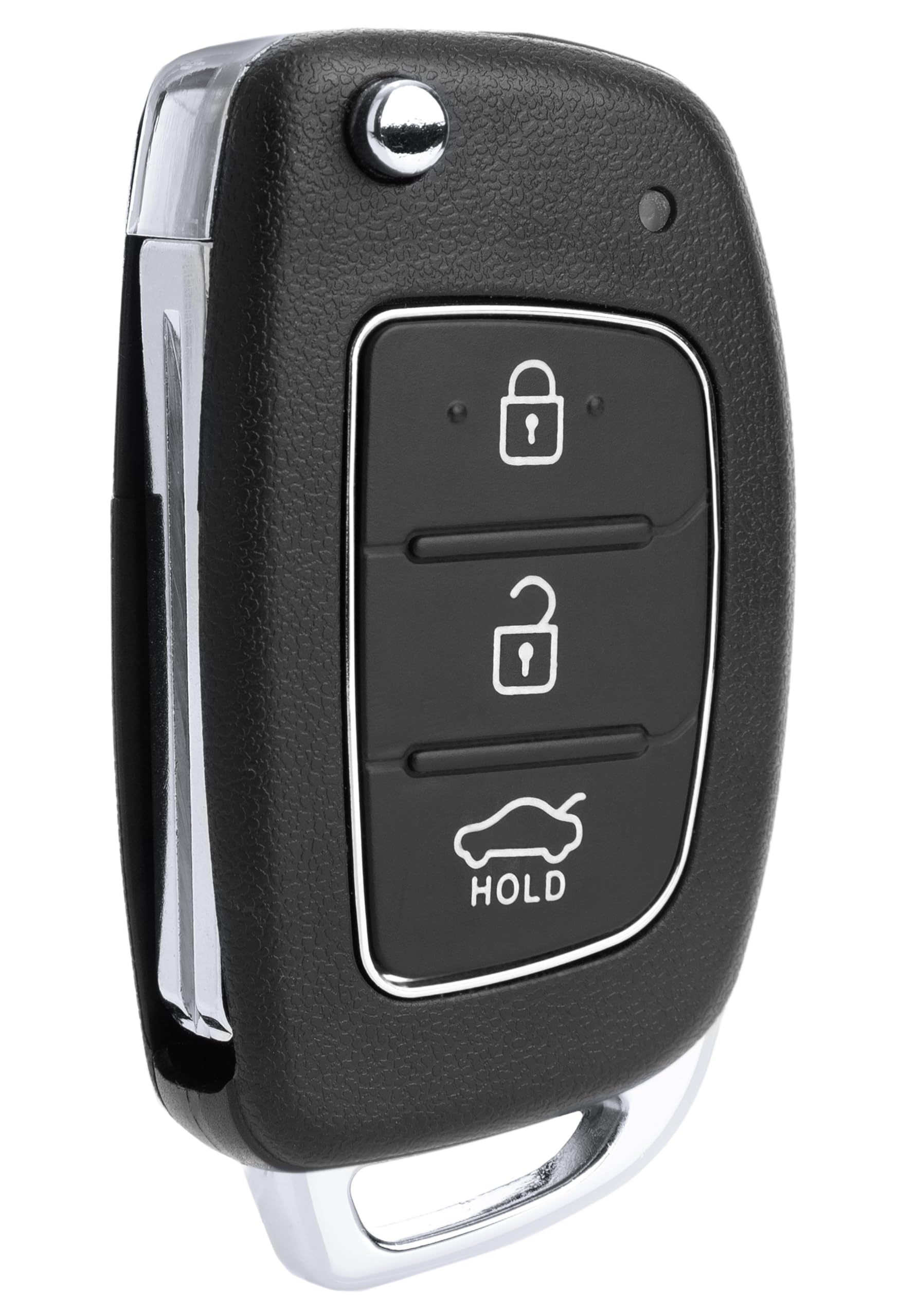 FINTERRY Car Key Fob Shell Compatible with Hyundai i10 i20 i30 i40 ix35 Elantra Tucson Santa Fe – Replacement Remote Key Housing Flip Blade 3-Button Case