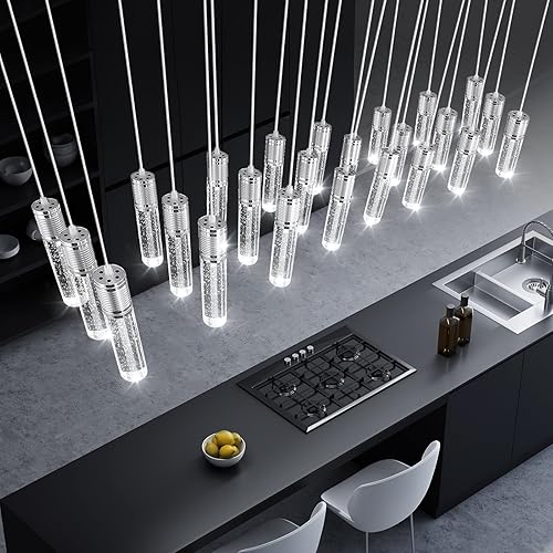 Miniatura 18 de 3 luces colgantes modernas LED para isla de cocina, luz colgante de burbuja, iluminación colgante para cocina, isla comedor, luces colgantes
