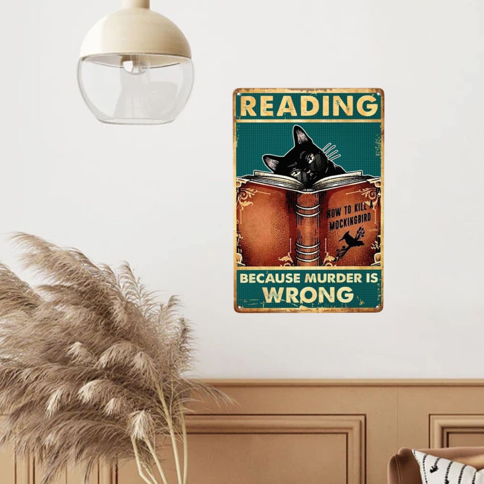 Vintage Poster Metal Sign - Baking Because Murder Is Wrong Metal Tin Sign Wall Decor 8 X 12