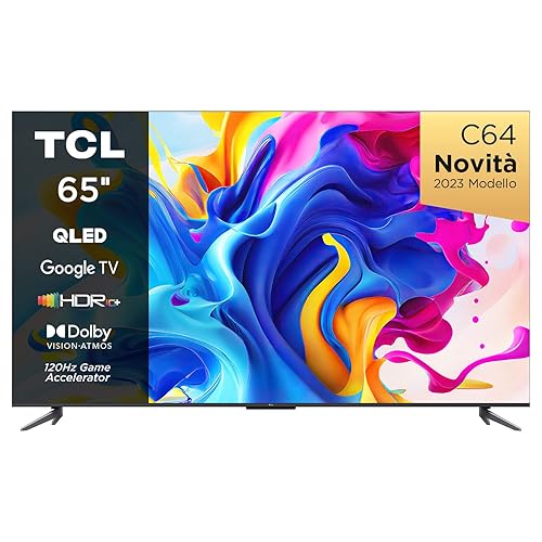 Immagine del prodotto TCL 65C641, TV QLED 65”, 4K Ultra HD, Google TV (Dolby Vision & Atmos, Motion clarity, Controllo vocale hands-free, compatibile con Google assistant & Alexa)