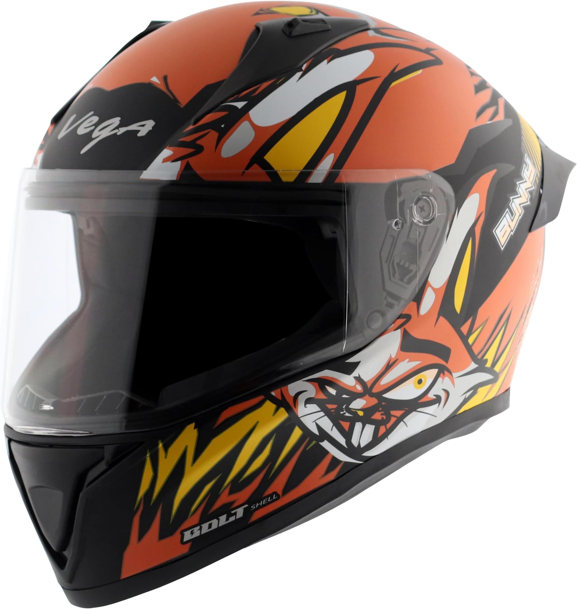 Vega Bolt Bunny Dull Black Orange Helmet-M