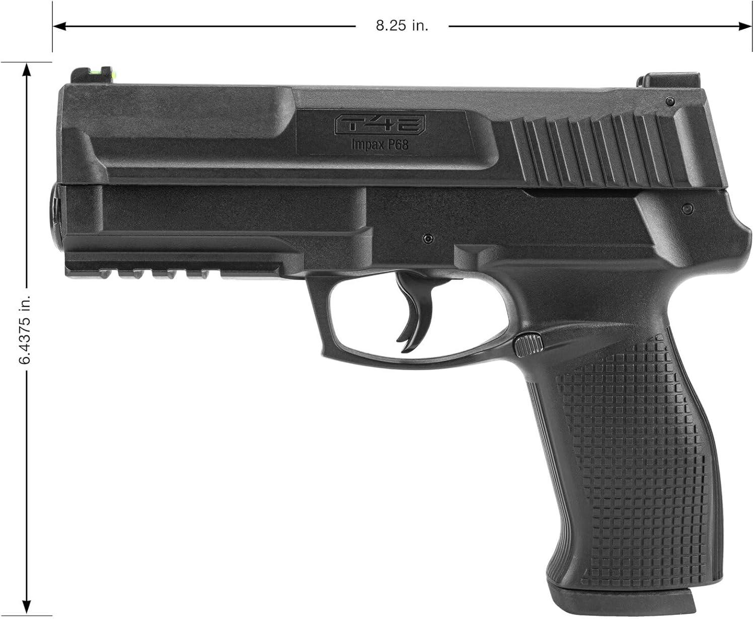T4E Impax P68 .68 Caliber Paintball Marker, 225 FPS, 6-Round Magazine, 7.5 Joules