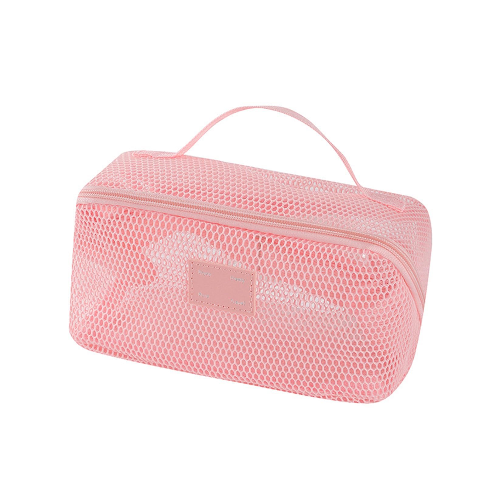 Lerpwige Transparent Mesh Toiletry Bag Multi-Compartment Cosmetic Storage for Skincare Travel Use Premium Mesh Cosmetic Organiser