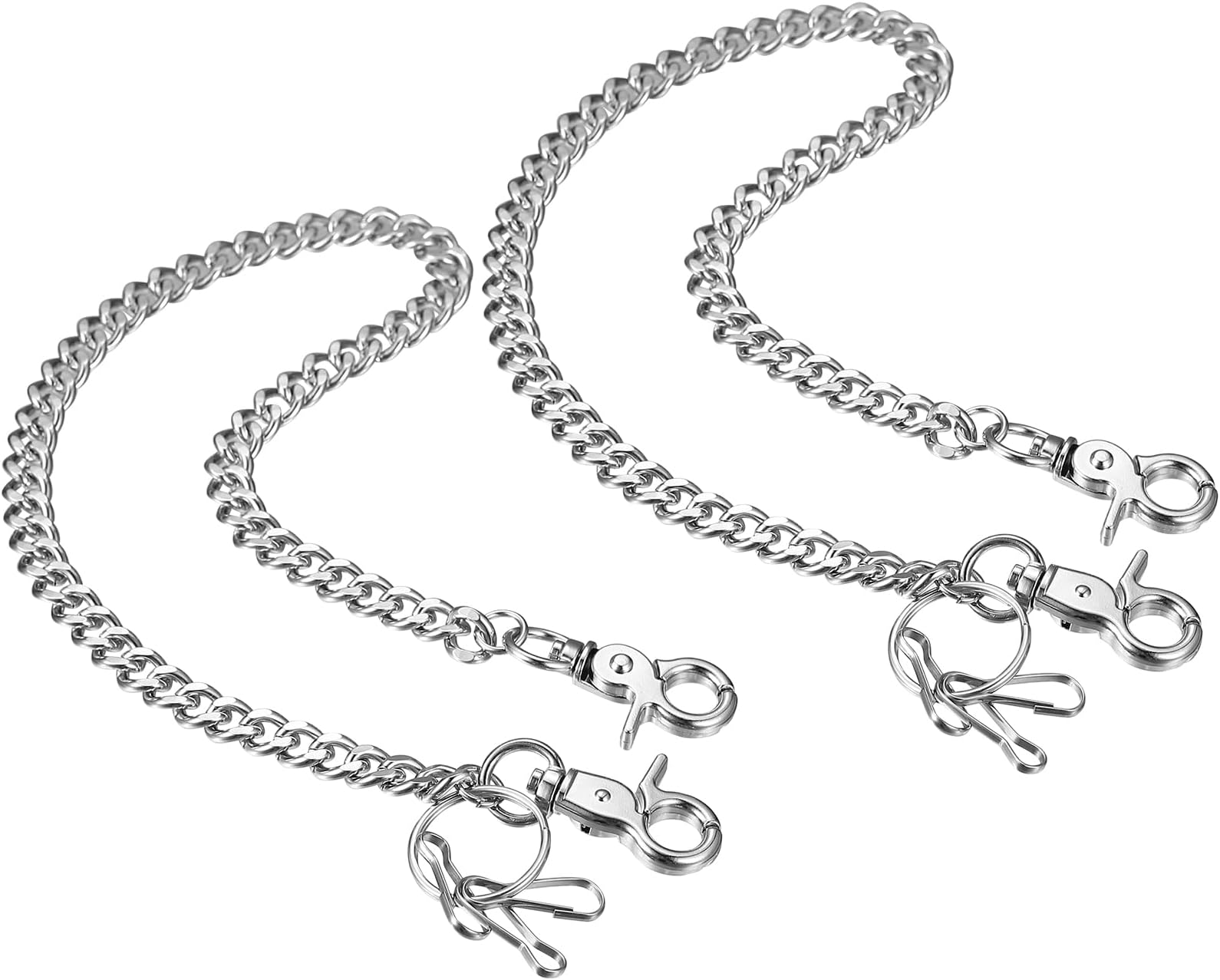 2 Pcs Punk Wallet Chain for Men Women, Keychain Jean Chains, Heavy Duty Metal Goth Hip Hop Pocket Chain for Jeans, Pants Clothing Trucker Biker Motorcycle Belt Chains Accessories(50cm/20)