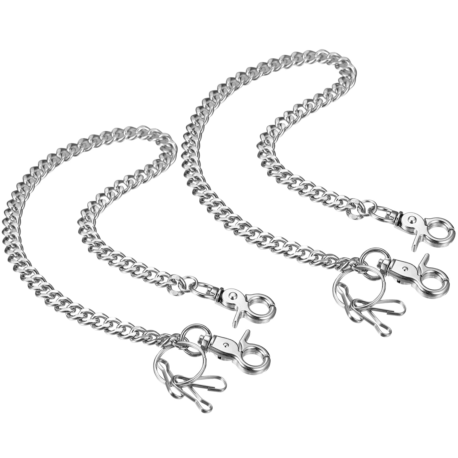2 Pcs Punk Wallet Chain for Men Women, Keychain Jean Chains, Heavy Duty Metal Goth Hip Hop Pocket Chain for Jeans, Pants Clothing Trucker Biker Motorcycle Belt Chains Accessories(50cm/20)