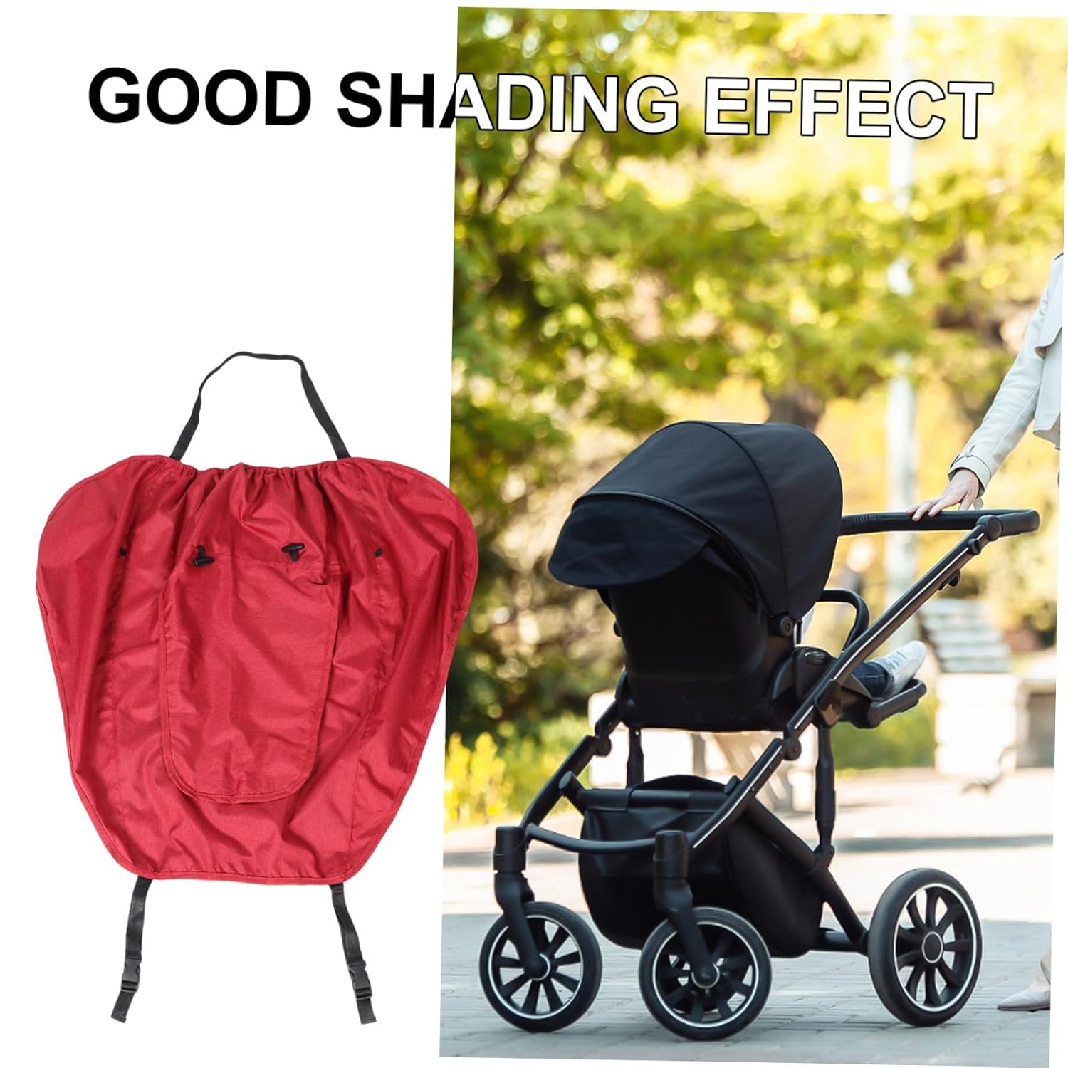 Stroller Sun Shade Canopy with Rainproof Breathable UV Protection Cover for Prams Outdoor Sunshade for Strollers Skin Safe All-Weather Use