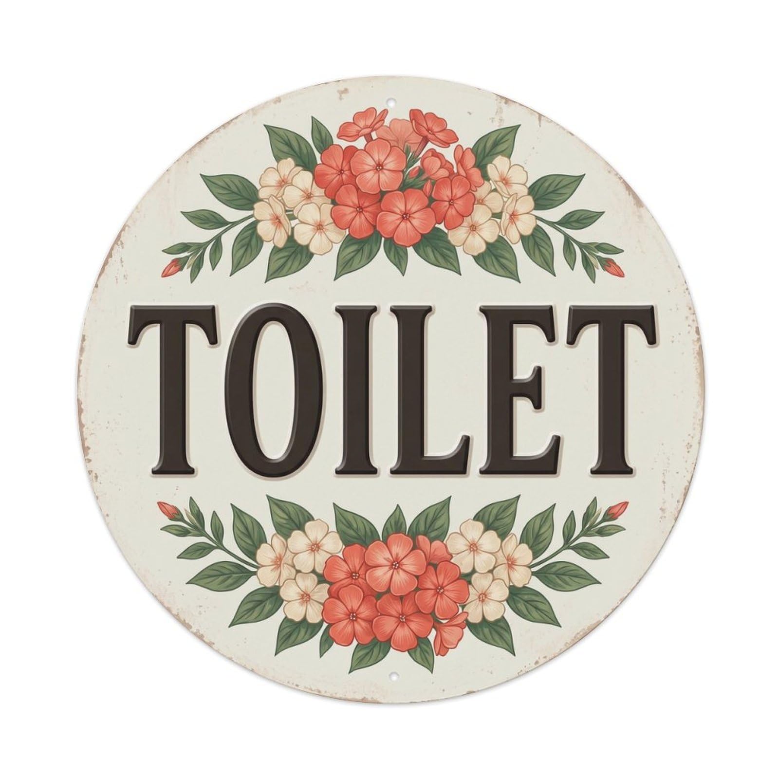 Okahys 8X8inch(20X20cm) Toilet(Wc) Signage Phlox Vintage Metal Tin Sign