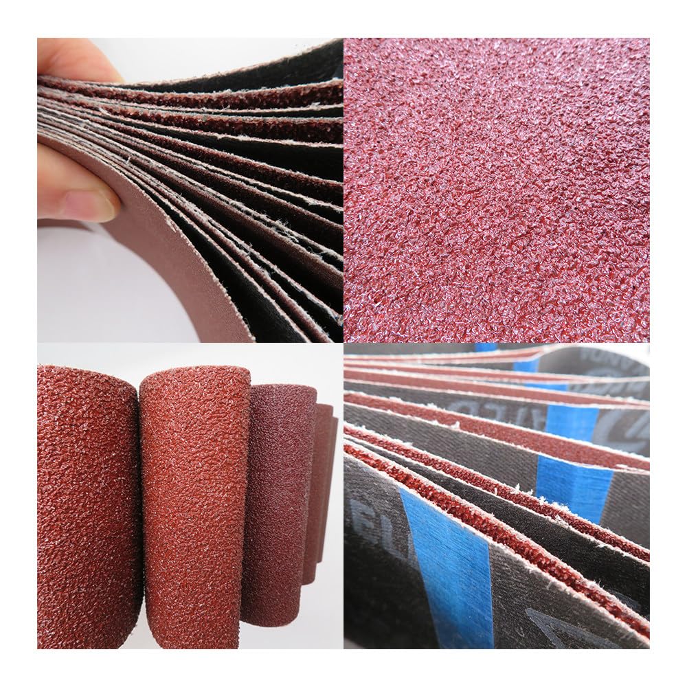 10 unids/set 610 * 100mm bandas de lijado 40-1000 granos madera Metal suave pulido lija bandas abrasivas para lijadora de banda herramienta abrasiva, grano 60, 610 * 100mm