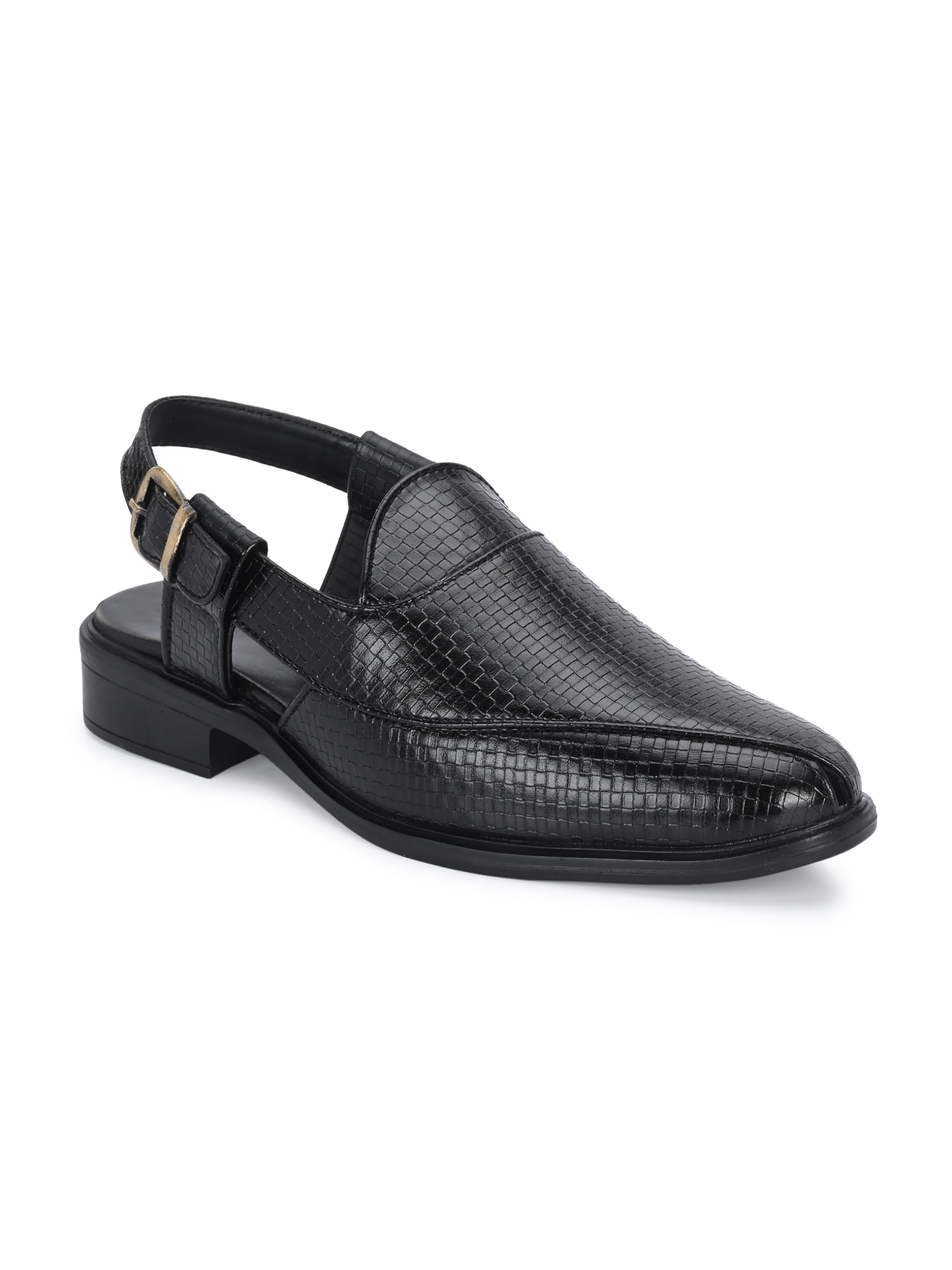 HiRELS Mens Peshawari Ethnic Basket Weave Vegan Leather Sandals for Day Long Comfort|Outfit|Evening|Outdoor|Casual|Fashion|Trending|Lightweight with Anti Skid TPR Sole Black (B0D22B7DVM) Amazon Price History, Amazon Price Tracker
