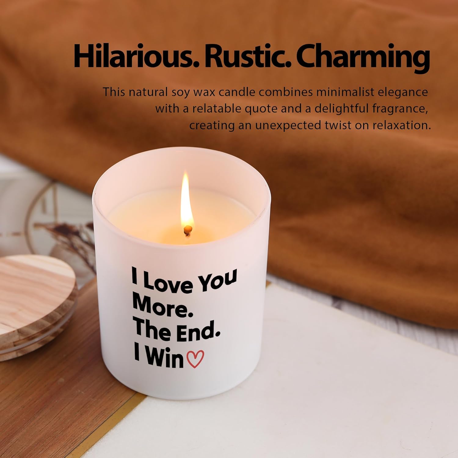 I Love You More The End I Win Couples Gift from Boyfriend Girlfriend Valentines Day Wedding Anniversary Scented Candles for Home Office Jar Candles Lavender Sage Floral Scent Soy Wax Candles 9.5 oz - Image 3