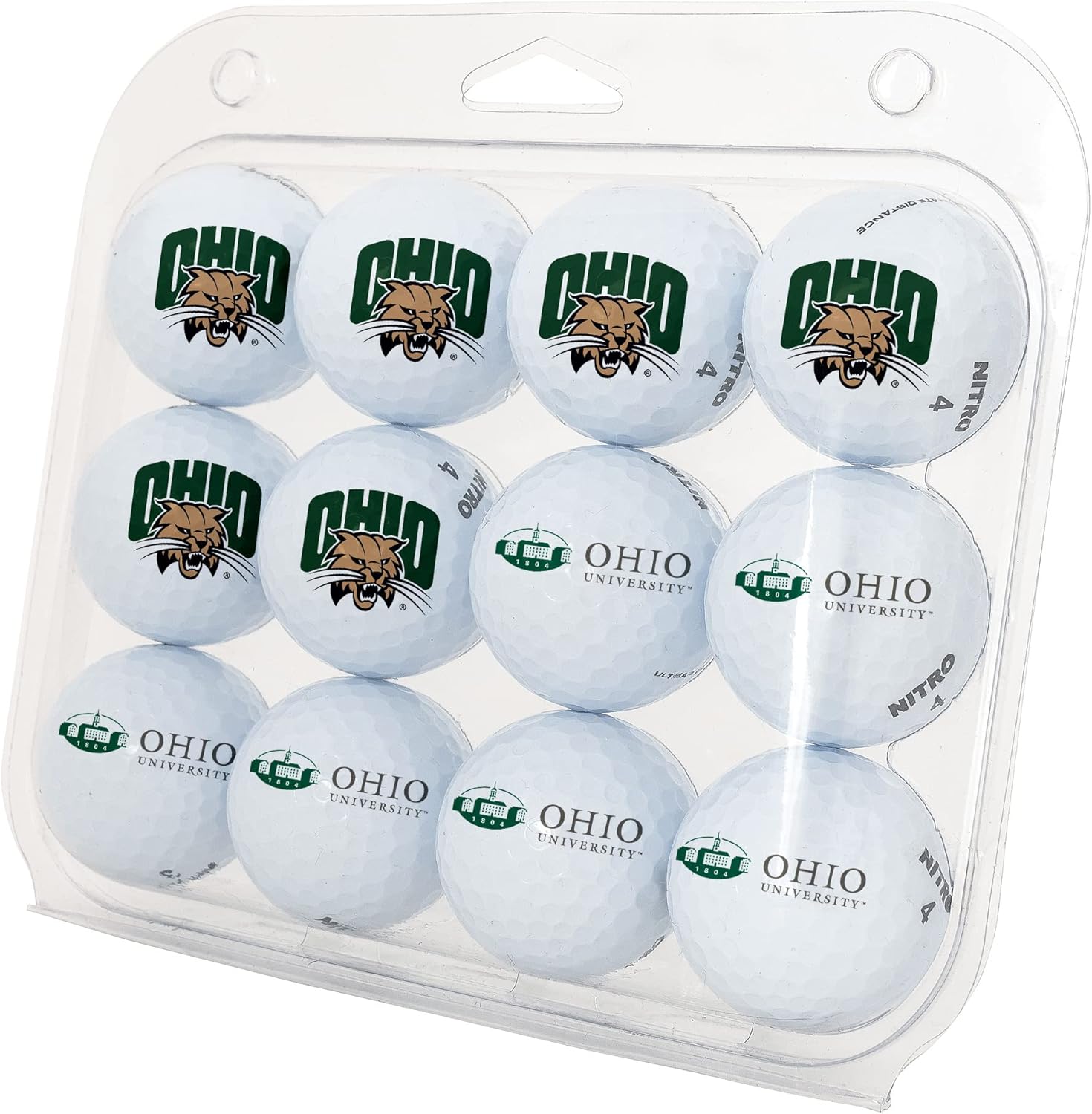 Desert Cactus Ohio University Golf Balls 12 Pack – OU Bobcats Full Color Dozen – Officially Licensed Sport Team Accessory