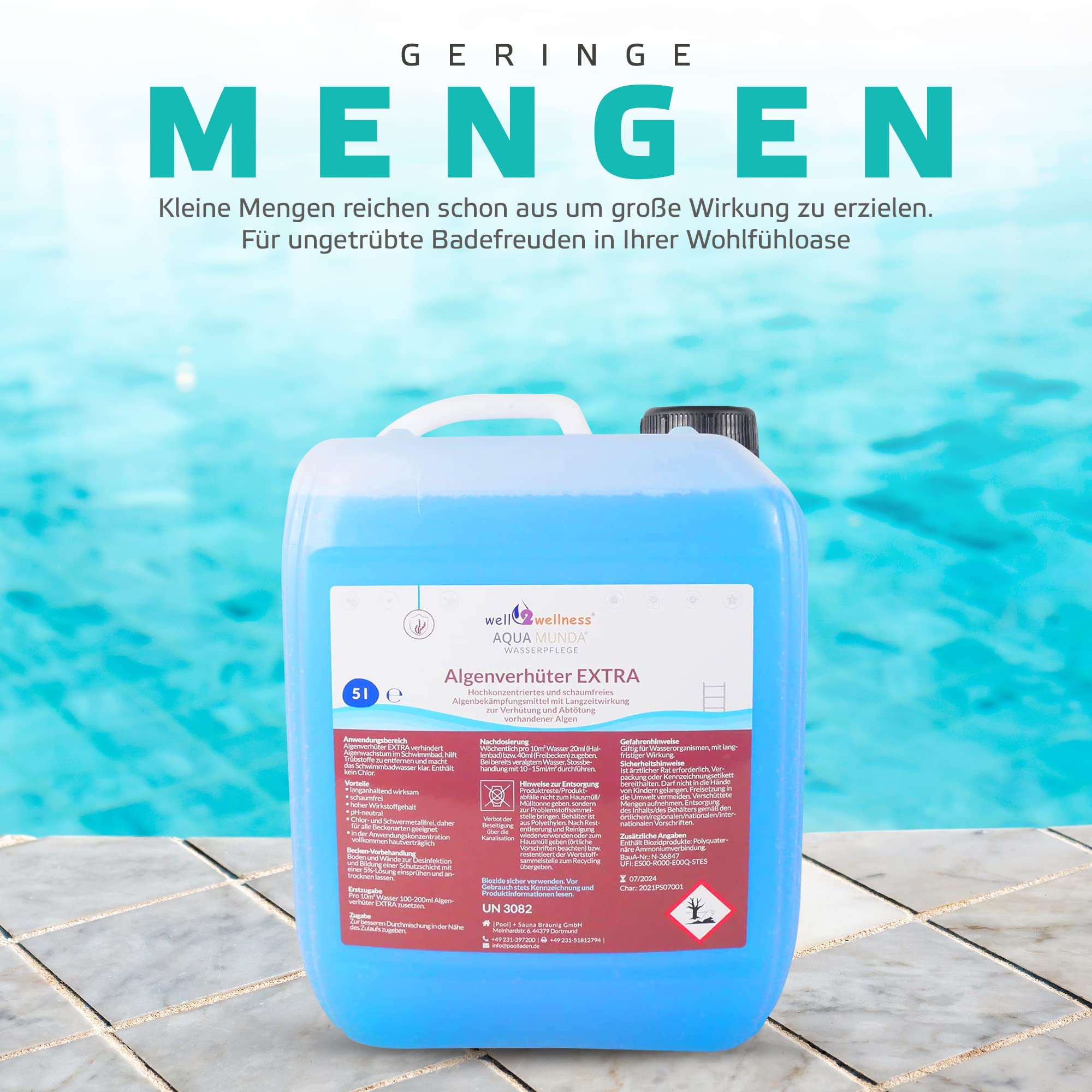 Aqua Munda Wasserpflege Premium Pool Algenverhüter Extra 10l (2 x 5l)