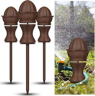 Tandefio 3 Pcs Garden Hose Guide Stake 12 Inch Heavy Duty Resin Hose, Brown
