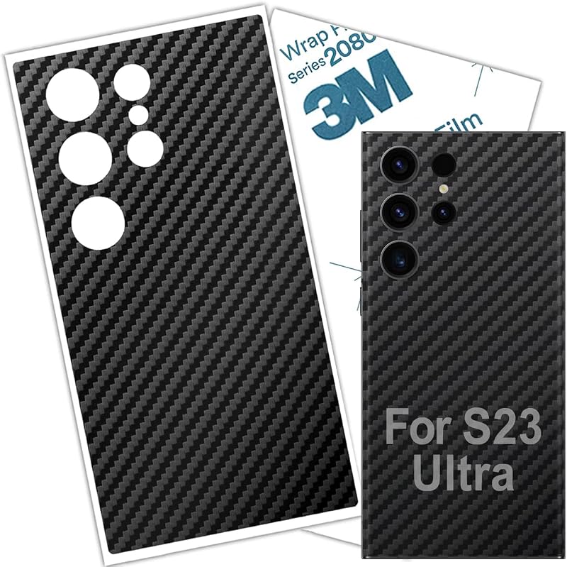 S23 Ultra Skin Wrap 3M Film Protective Back Glass Galaxy S23 Ultra Skin (Carbon Fiber)