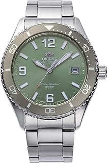 Orient Sports Diver Mako Solar Armbanduhr RA-WJ00, solarbetrieben, Stahl, Sportuhr, Unterwasser, Casual, 40 mm, Persisches Grün, sportlich