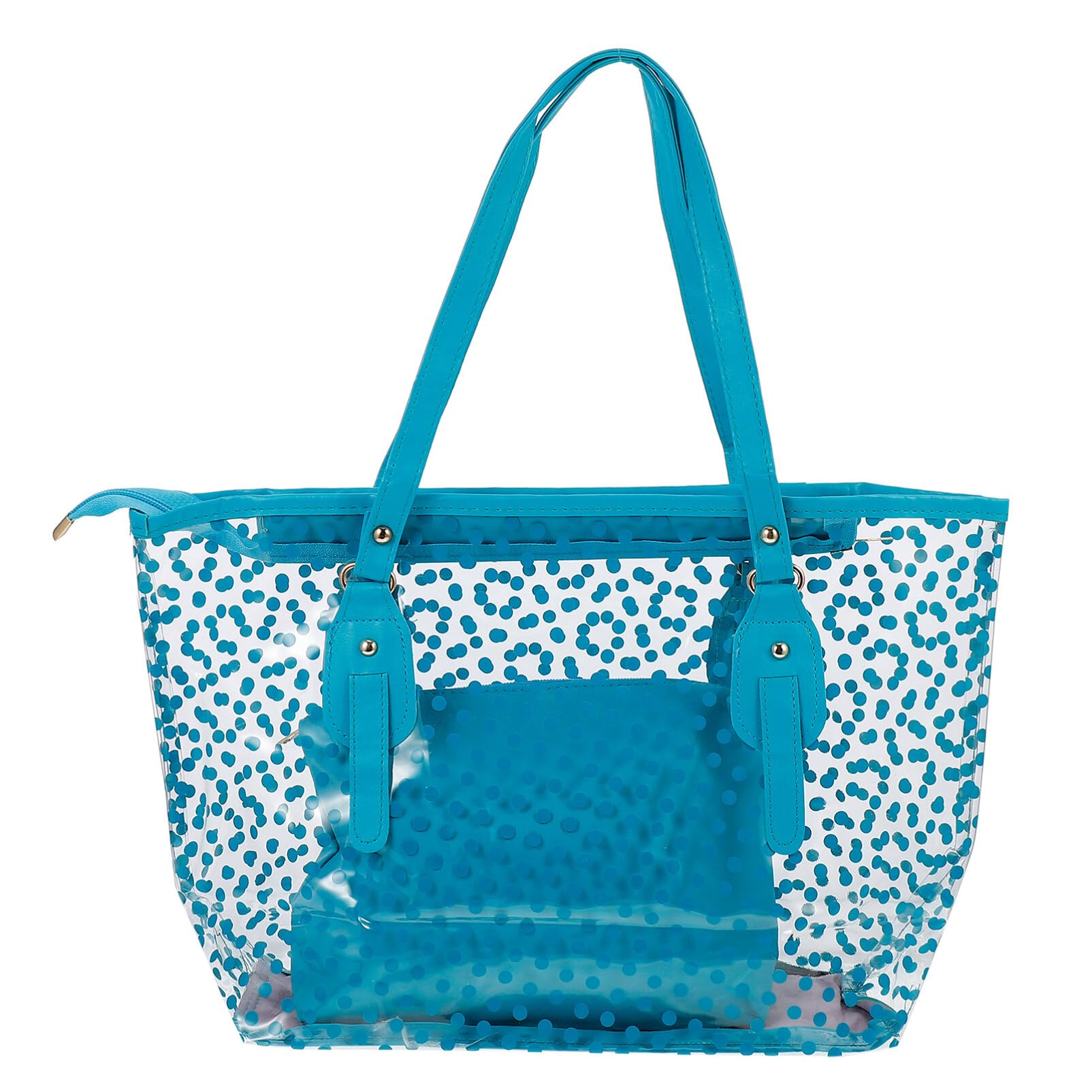 SOIMISS Bolso Grande Transparente Color Caramelo 2 en 1 Bolsos de Playa Transparentes con Bolsillo Interior