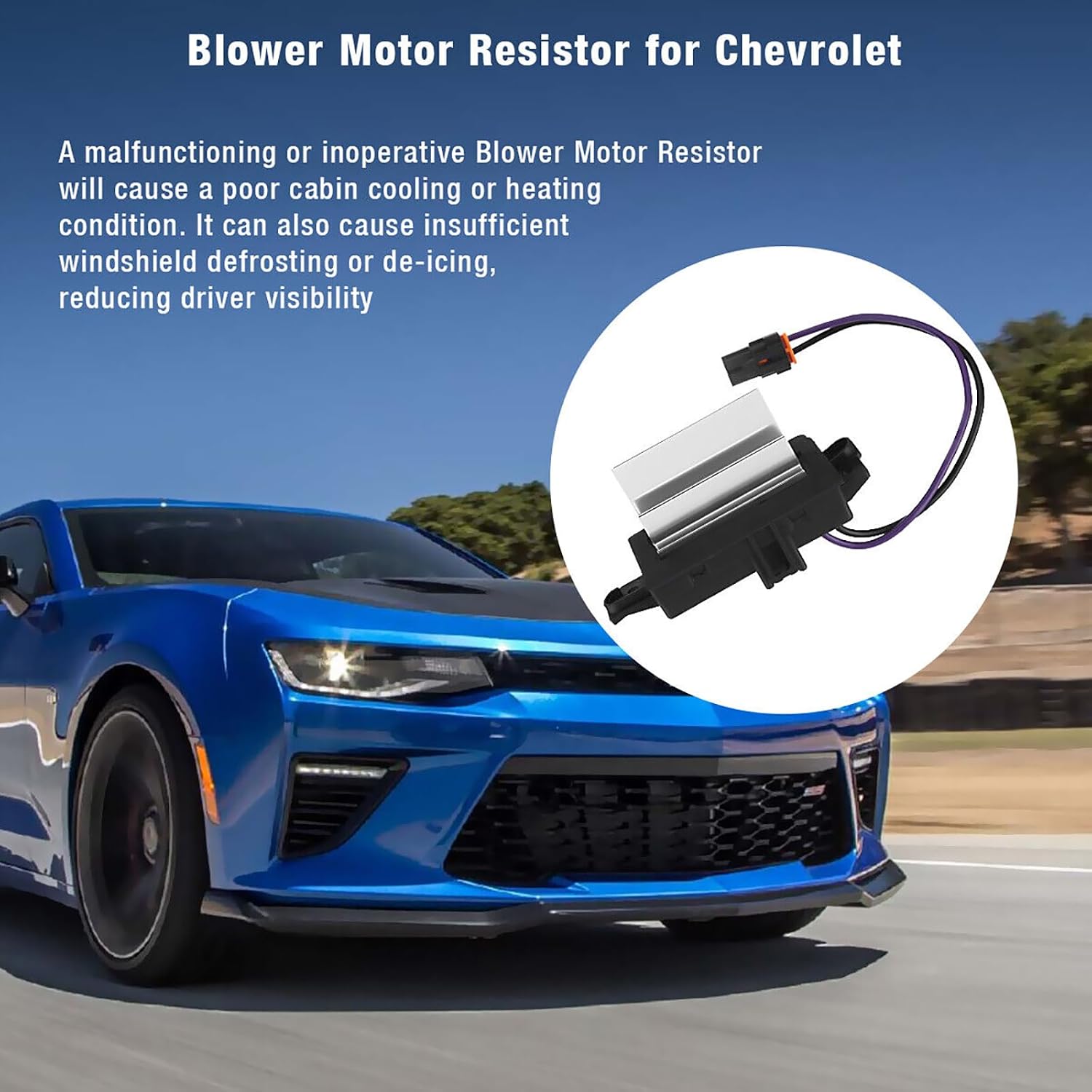 3 Pins Blower Resistor 4P1595 52409643 52413530 Fit for Chevy Avalanche/SSR/Silverado 2003-2006
