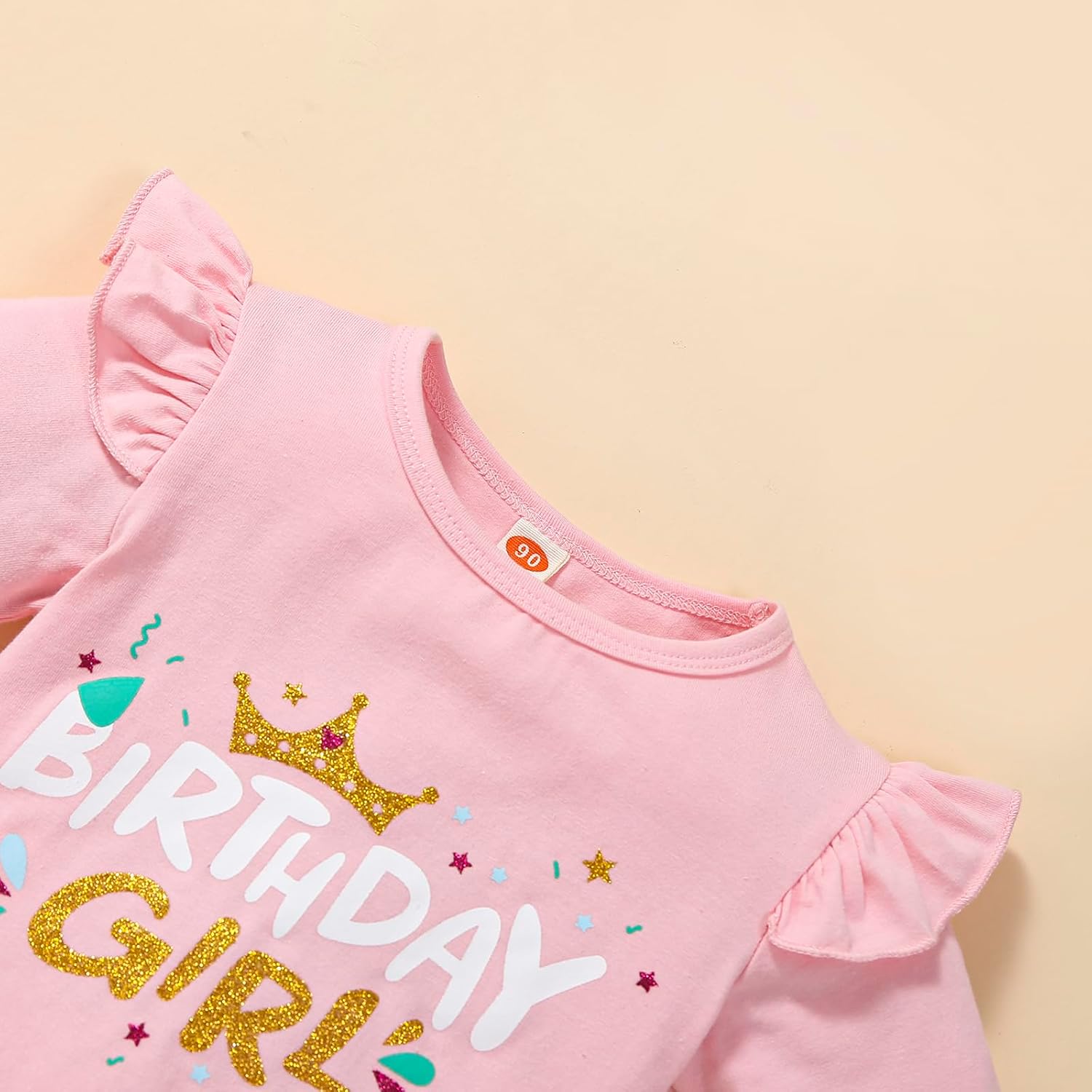 Toddler Kids Baby Girls Birthday Princess Outfits Dress short Sleeveless Shirt Tutu Skirt Set - Image 3