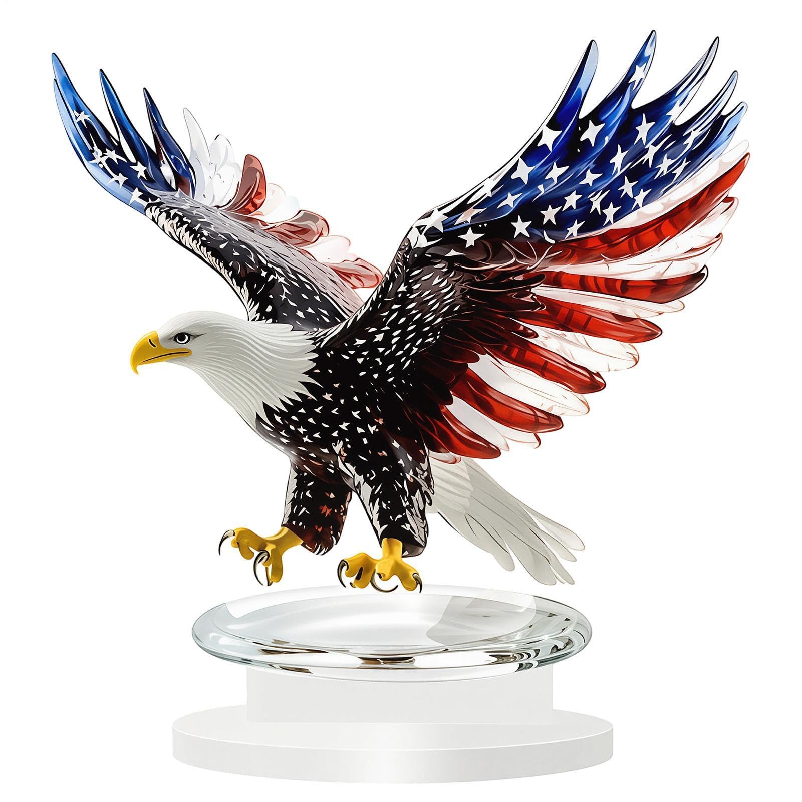 Statue 2D Drapeau Patriotique Acrylique Figurine Décorative pour Salle de Classe