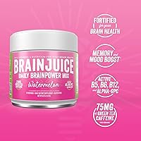 Vista 2 de BrainJuice Nootropics - Suplemento de apoyo cerebral, polvo sin gluten para energía y concentración, mezcla de bebida con L teanina, Alpha GPC