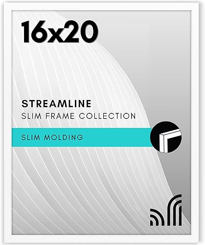 Vista 15 de Americanflat - Portarretratos de 7x10 pulgadas con borde delgado y vidrio inastillable, colección Streamline, marco para exhibir en pared y mesa
