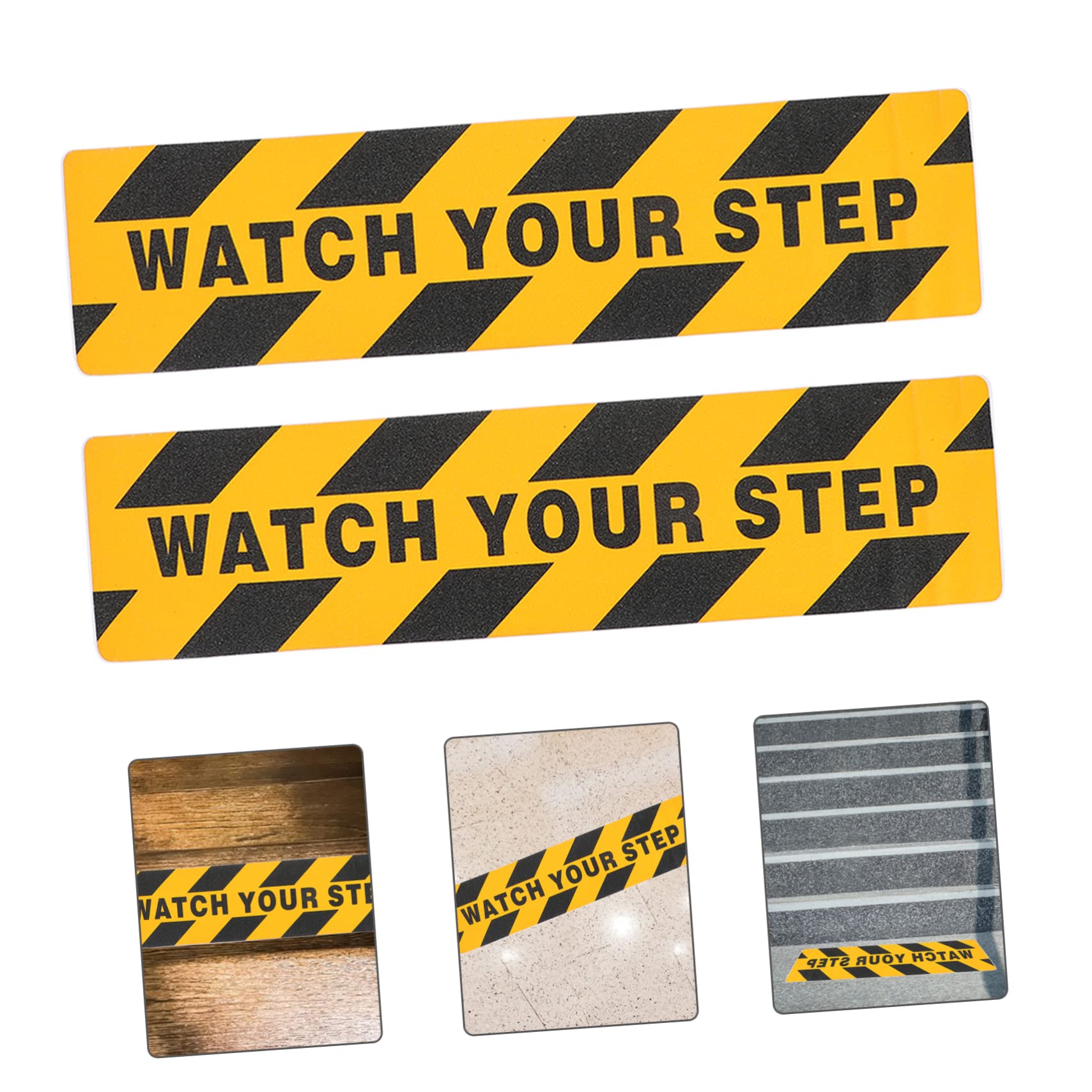 Zerodeko 5 Series Pegatinas Antideslizantes Adhesivas De Advertencia Para Escaleras Y Superficies De Uso Interior Y Exterior Alta Visibilidad Watch Your Step 2 Piezas X 5