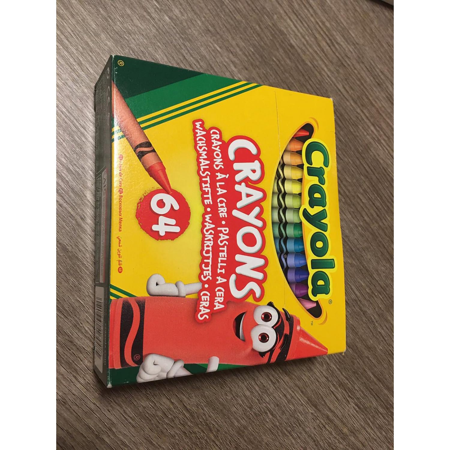 Crayola - Kredki Woskowe dla Dzieci, 64 Kolory + Temperówka, Zestaw Kreatywny do Szkoły i Zabaw, Żywe Kolory, Od 3 Lat, 52-6448