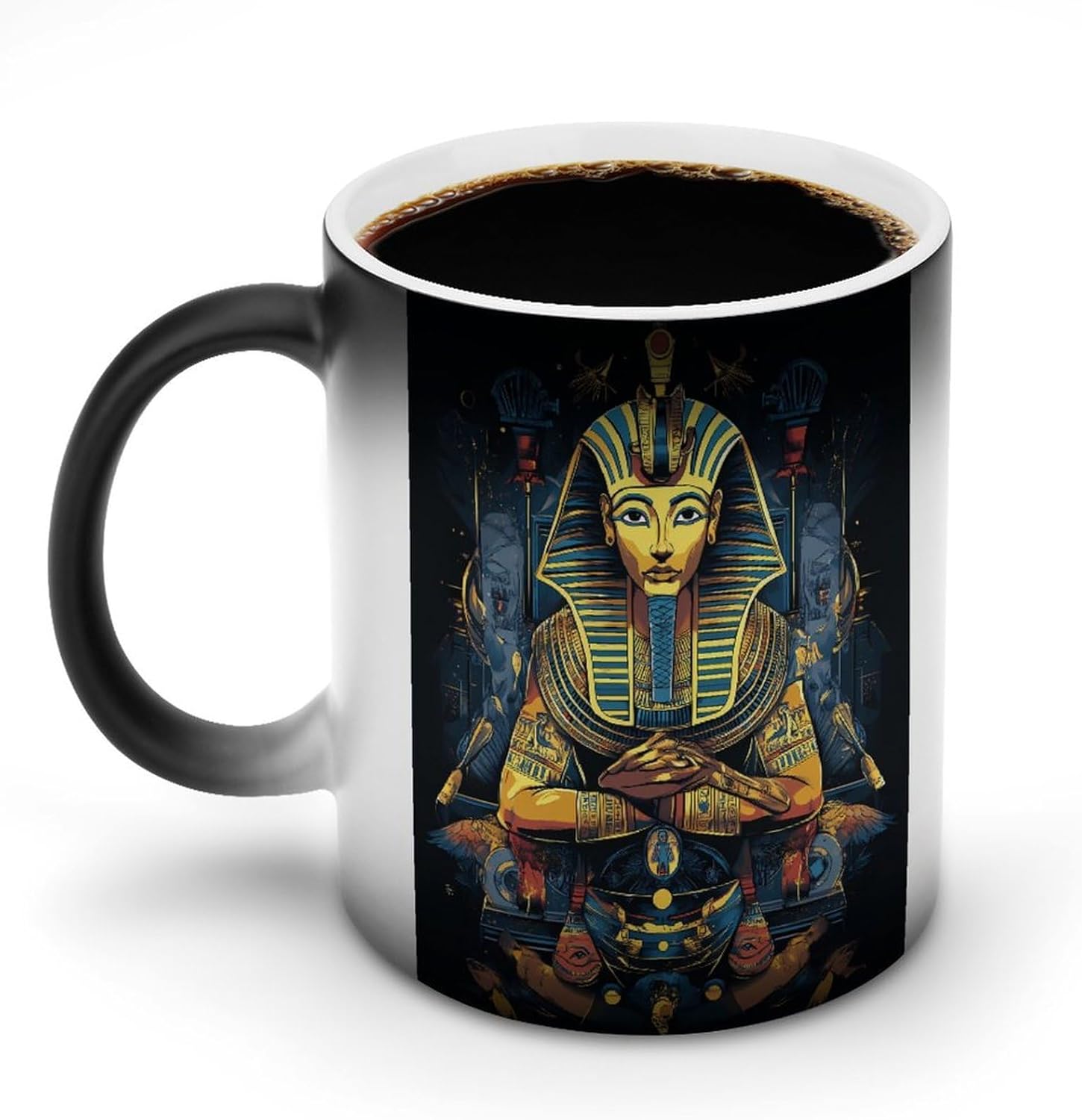 Egyptian Pharaoh Funny Color Changing Coffee Mug Ceramic Magic Cup Personalized Discoloration Tea Mugs