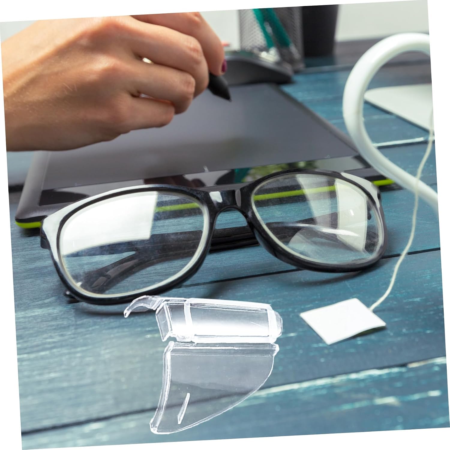 Ciieeo 2pcs Safety Side Shields for Glasses Impact Resistant Reusable Side Shields for Glasses Dust Protection Comfortable Wear Versatile Use