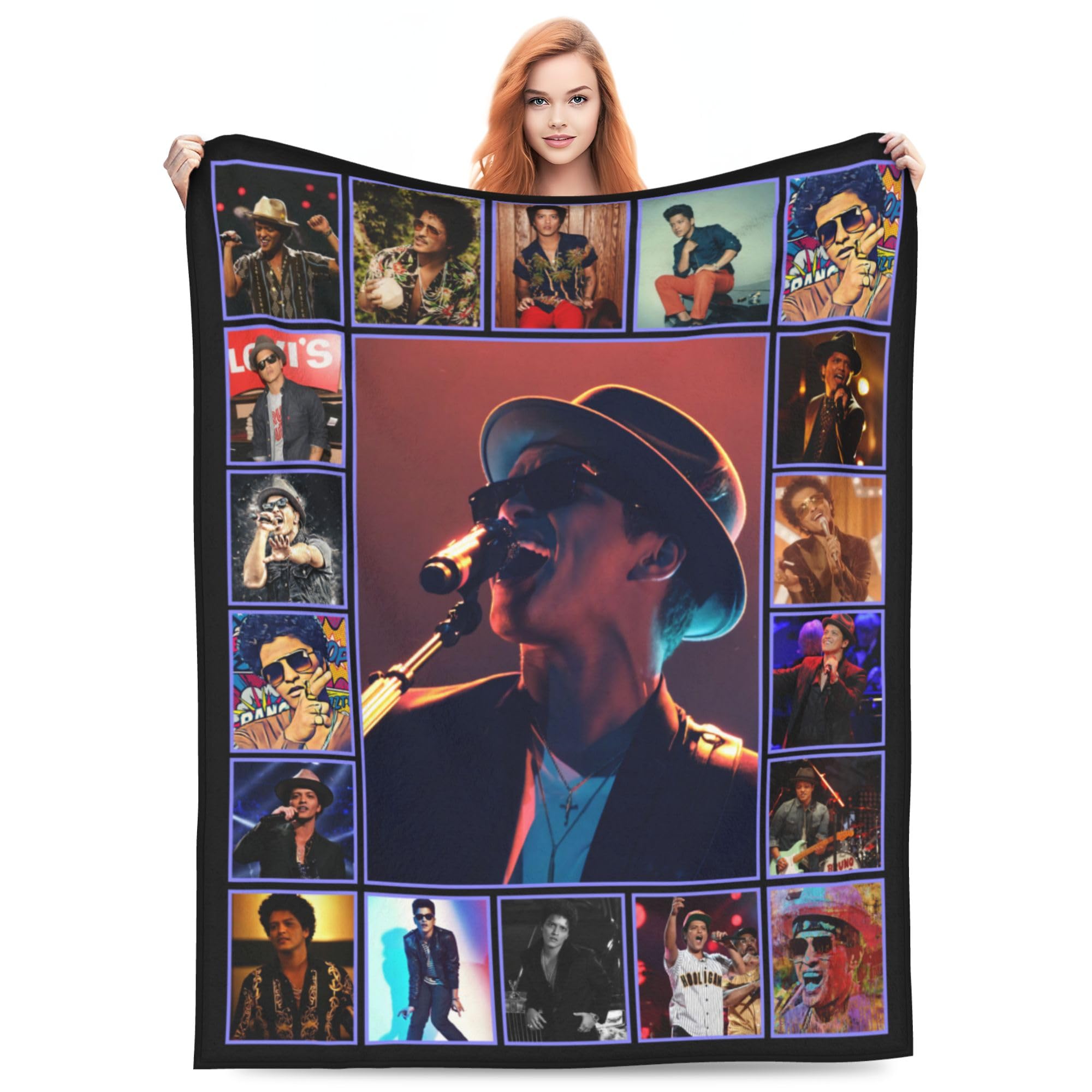 Bruno Singer Mars Blanket Super Soft Flannel Music Throw Blanket, Gift Blanket for Country Music Lover, Warm, Breathable, Lightweight Comfortable, All Seasons