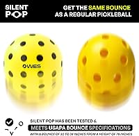 Vista 3 de WES Juego de 4 bolas de pickleball silenciosas