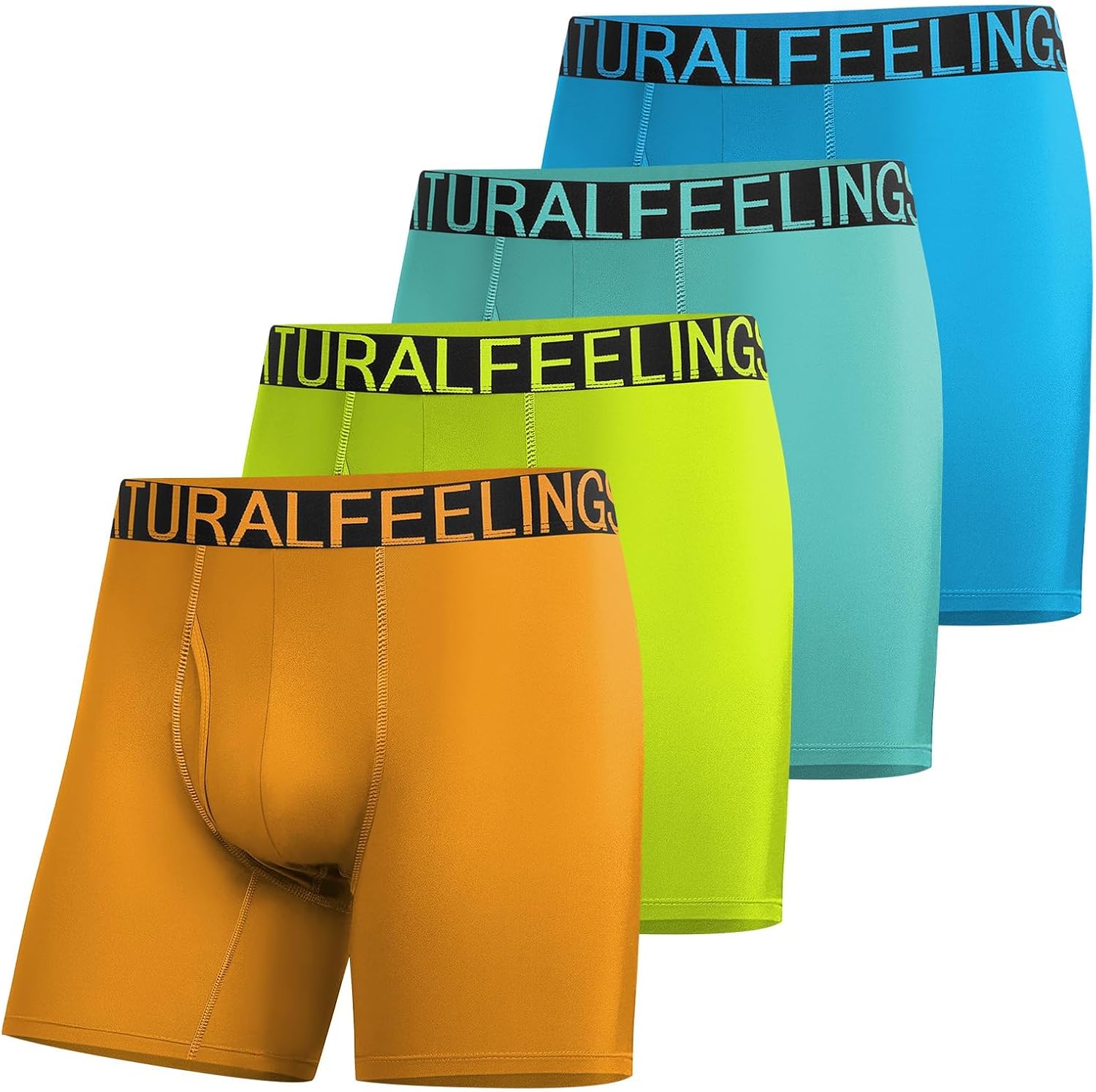 Natural Feelings Athletic Mens Underwear Boxer Briefs for Men pack 2-4 Pack S M L XL XXL