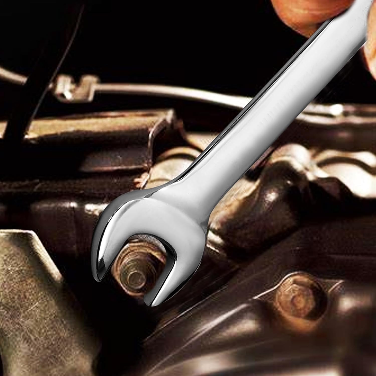 21mm Metric Wrench Industrial Combination Wrench with 12-Point Design Chrome Vanadium Steel Gear Wrenches