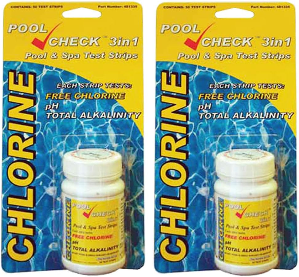 3 in 1 test strips for Chlorine and Bromine Twin Pack, 100 test strips (2x 50 test strip packs)