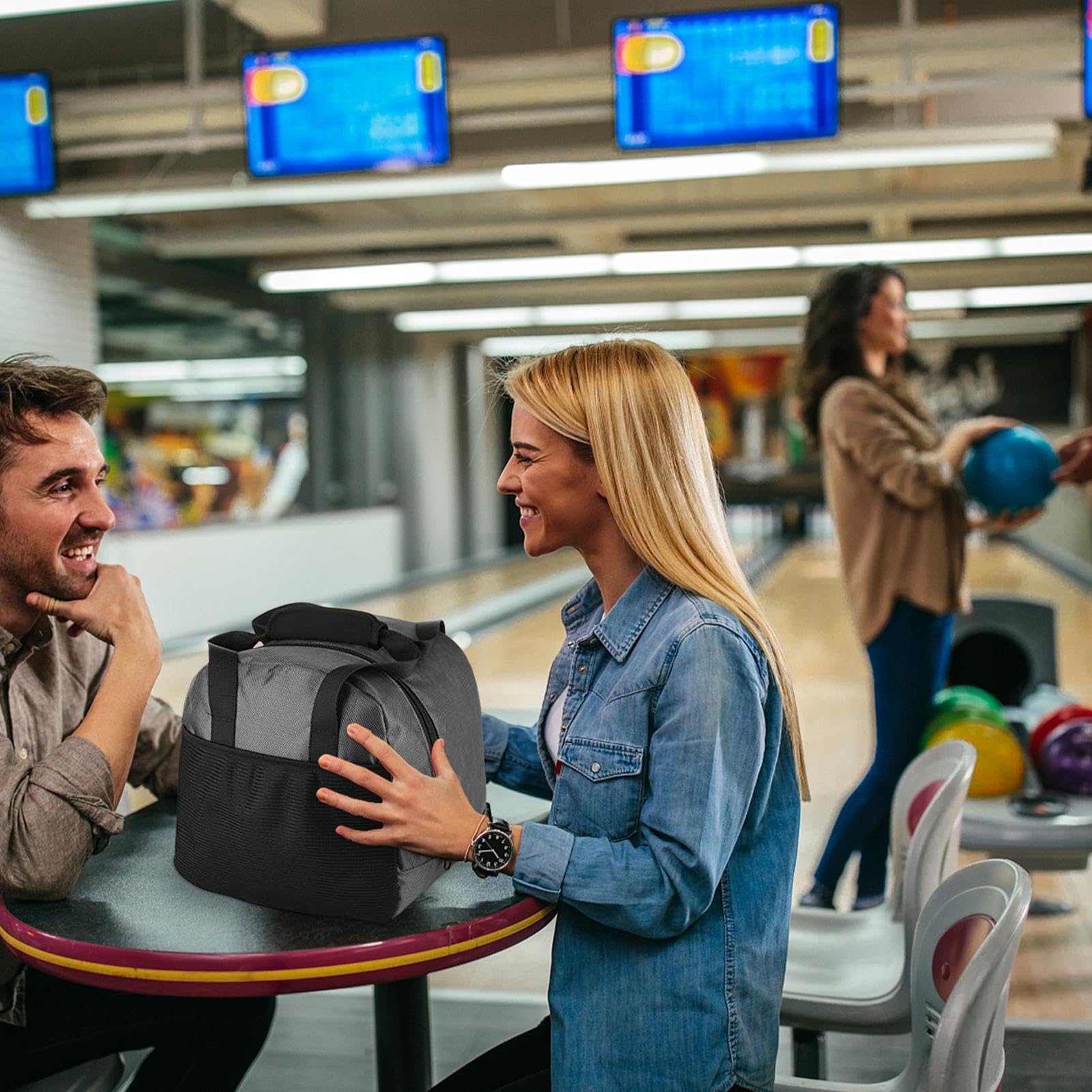 Sac De Boule De Bowling – 1 Sac Fourre-Tout pour Boule De Bowling, Sac Fourre-Tout Simple avec Support De Boule Rembourré | Sac Fourre-Tout avec Poche en Filet, Sac À Boules De Bowling pour Boules
