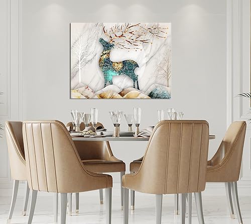 Miniatura 3 de Decoración de pared de ciervos navideños, alces, sala de estar, decoración de pared de alce de Navidad para baño, vida silvestre, arte de renos,