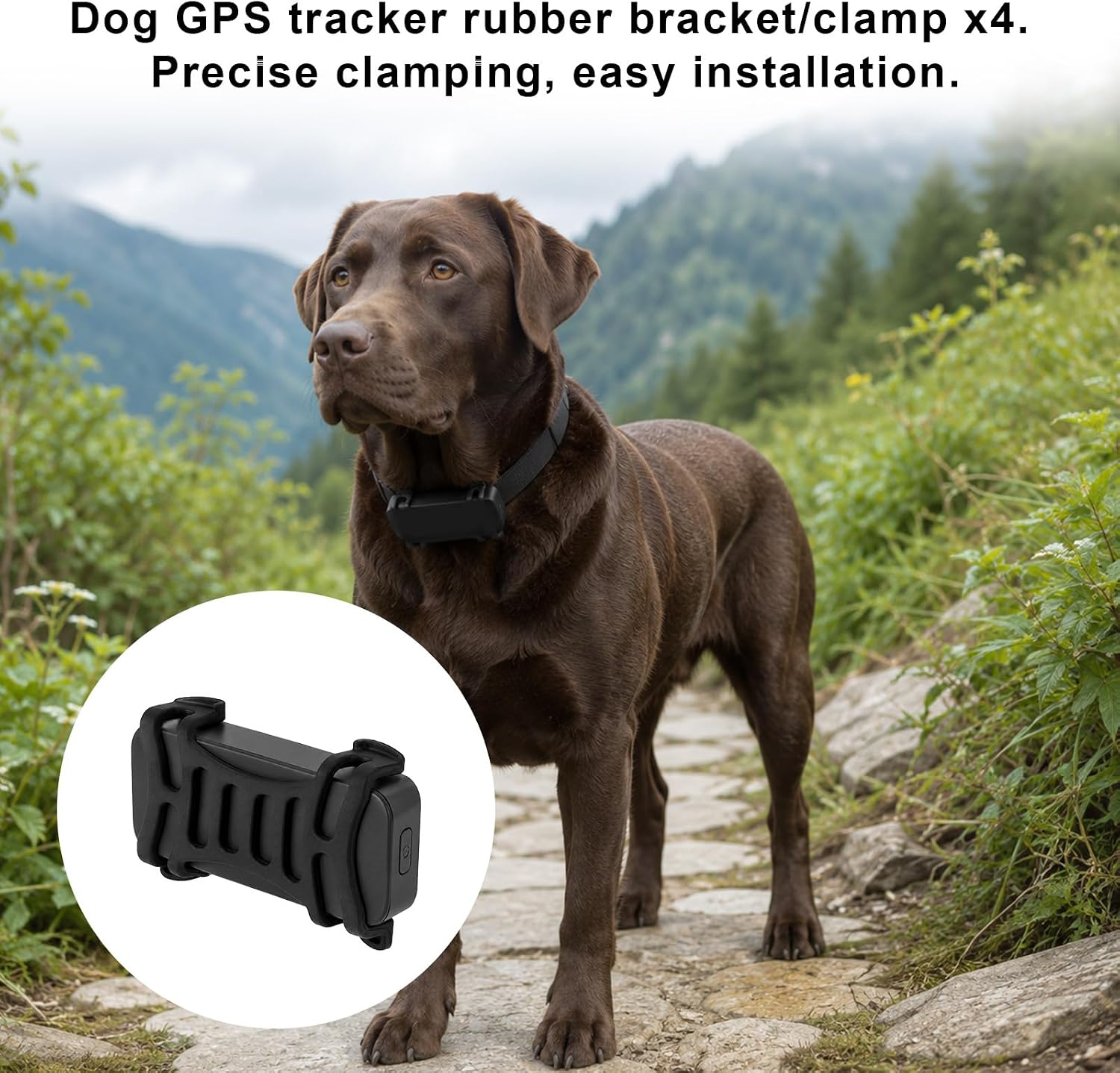 XIHIRCD 4pcs GPS Dog Tracker Clip Mount Replacement Accessories (Black)