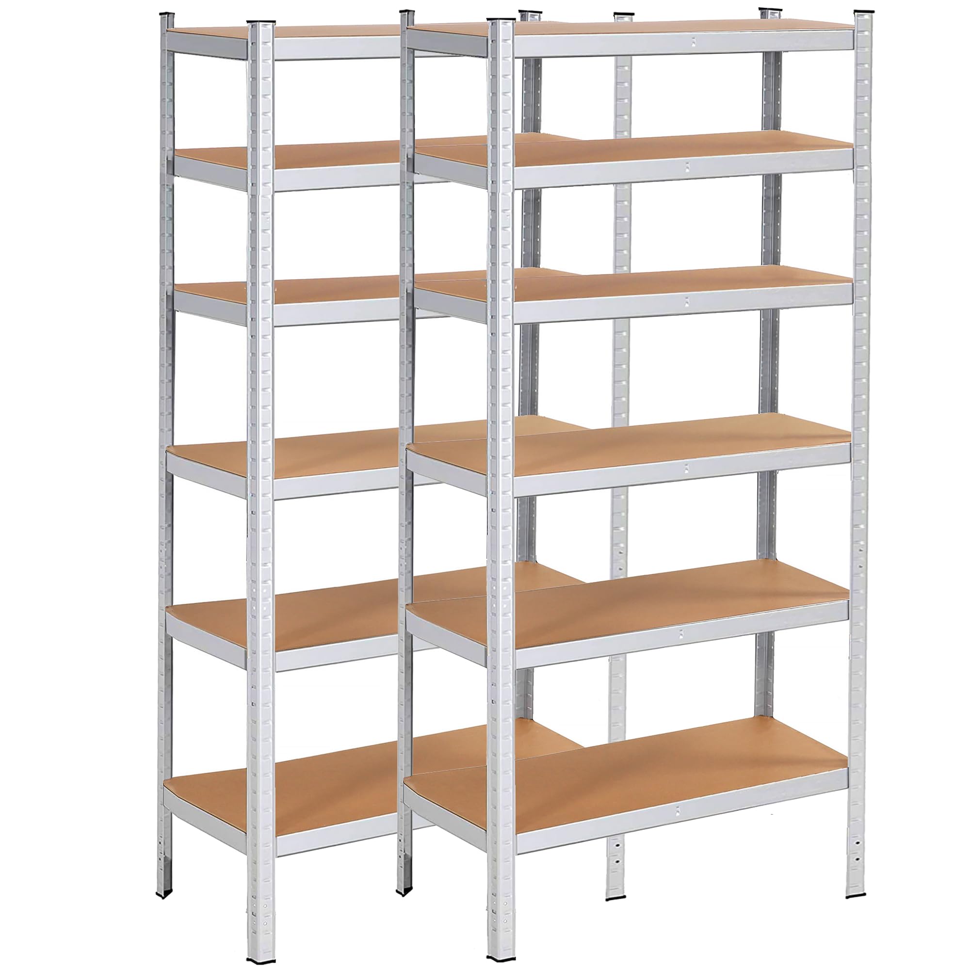 SPRINGOS Scaffali in metallo per carichi pesanti, 110 x 225 x 50 cm, 2 pezzi